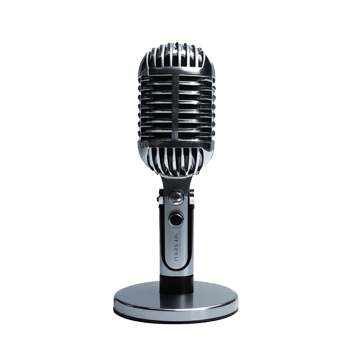 Stylish Vintage Style Microphone On A Stand Isolated On Transparent Background png