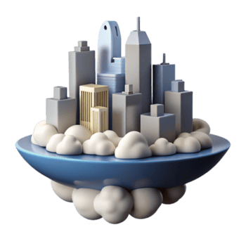 magnificent minimalist Floating City A 3D Model of Urban Development high resolution png