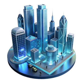 dramatic vintage Futuristic Cityscape Skyscrapers, Urban Design, and Modern Architecture 4K png