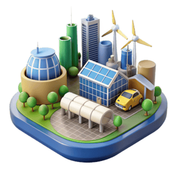 elegant abstract Sustainable Cityscape Eco-Friendly Urban Design 4K png