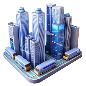 elegant vintage Cityscape Urban Transport and Modern Architecture exclusive png
