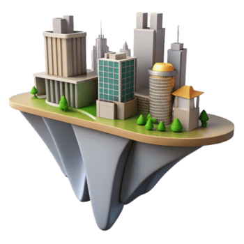 beautiful vintage Floating City Urban Design Concept genuine png