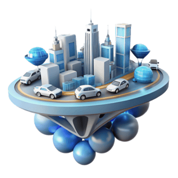 magnificent abstract Futuristic Cityscape Smart Urban Mobility premium png