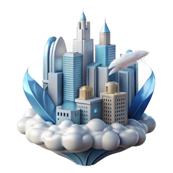 impressive artistic Cityscape on Clouds Urban Development, Sustainable City Design, Architectural Wonders authentic png