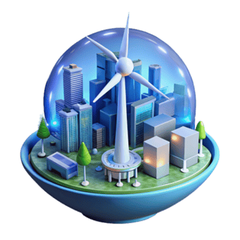 vibrant classic Sustainable City Wind Energy Urban Green Spaces high resolution png