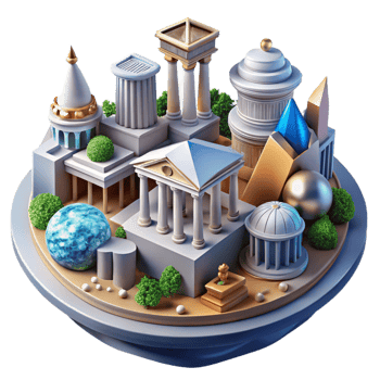 vibrant creative Classical Architecture A 3D Model of Ancient Structures high resolution png