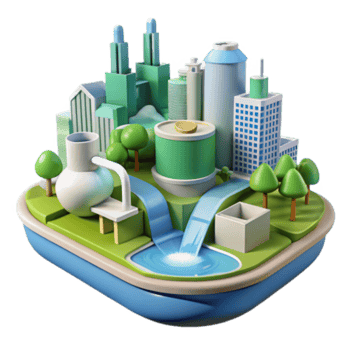 beautiful modern Sustainable City Eco-Friendly Urban Design detailed png