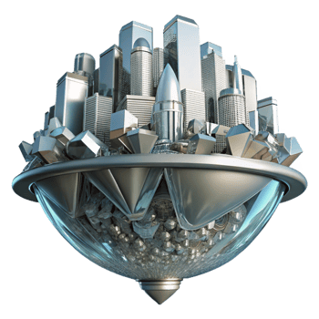 impressive creative Floating City A Futuristic Metropolis on a Crystal Base detailed png
