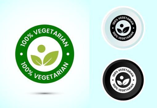 100 percent vegetarian icon design illustration vector