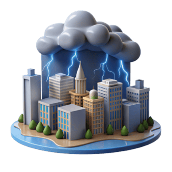 magnificent classic City Under a Thunderstorm Urban Landscape and Lightning professional png