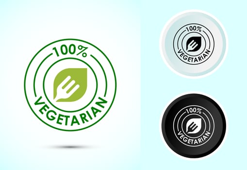 100 percent vegetarian icon design, Vegan product label badge vector