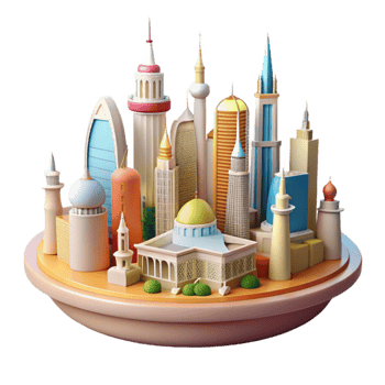 beautiful abstract Modern Cityscape Architectural Wonders, Towers, and Domes original png