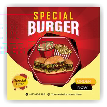 Hot Spicy Burger Food Social Media Post Design vector