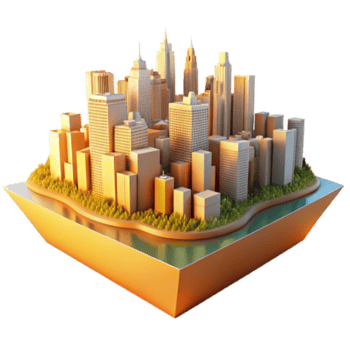 serene classic Urban Skyline Cityscape Model of Modern Architecture detailed png