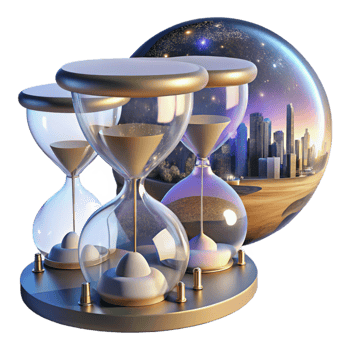 serene minimalist Time, Cityscapes, and the Cosmos A Visual Metaphor high quality png