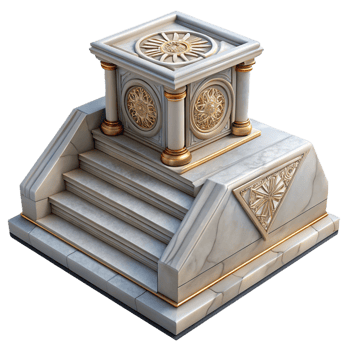 stunning artistic Ornate Stone Staircase and Altar 3D Model exclusive png