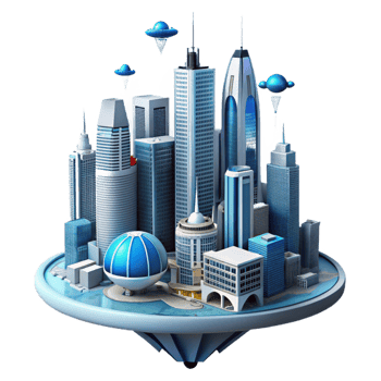 stunning modern Futuristic Cityscape Flying Vehicles and Modern Architecture genuine png