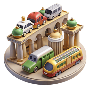 Toy City Miniature Vehicles and Architecture png