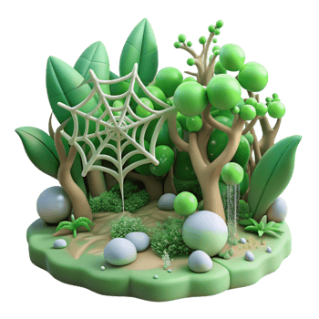 magnificent rustic Enchanted Forest 3D Render of Whimsical Nature Scene 4K png