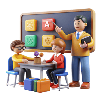 extraordinary contemporary Interactive Classroom Learning 3D Animation of Students and Teacher authentic png