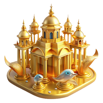 wonderful creative Golden Palace Aquatic Fantasy Architecture high resolution png