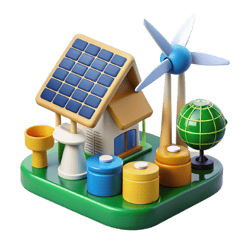 beautiful creative Sustainable Home Energy Solar, Wind, and Green Living original png