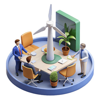 magnificent minimalist Sustainable Business Meeting Green Energy Solutions high resolution png