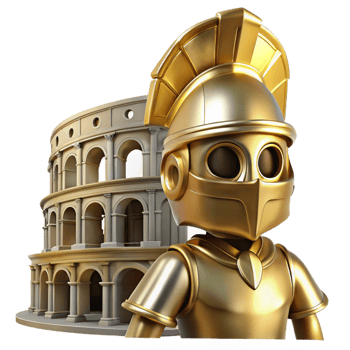 impressive classic Golden Gladiator Ancient Roman Colosseum high quality png