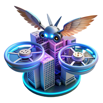 impressive rustic Drone City Aerial Robot Urban Exploration high resolution png