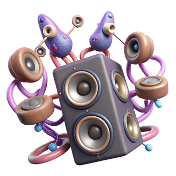 magnificent contemporary Groovy Creatures Amplified Sound A 3D Render original png