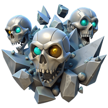dramatic contemporary Crystalline Skulls A Ghastly Gemstone Gathering detailed png