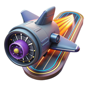 impressive abstract Futuristic Aircraft High-Speed Jet Engine on Track high quality png