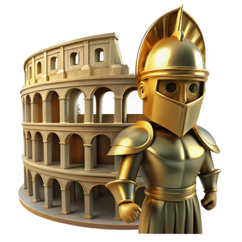 wonderful rustic Golden Gladiator Roman Colosseum Ancient History original png