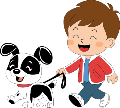 Boy and dog clipart png