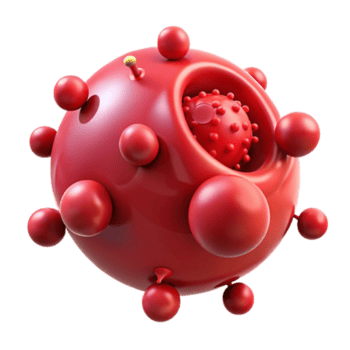 beautiful rustic Cellular Structure 3D Model of a Virus Particle 4K png