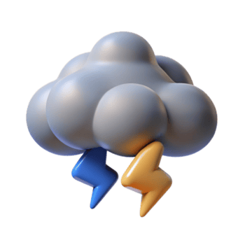 elegant creative 3D Storm Cloud with Lightning Bolts high quality png