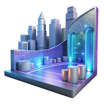 impressive modern Futuristic Cityscape Display Platform authentic png