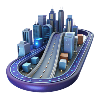 stunning contemporary Smart City Infrastructure Elevated Roads Urban Development professional png