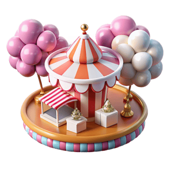 dramatic minimalist Whimsical Fairytale Circus Balloon Trees Festive Gifts genuine png