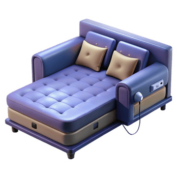 beautiful classic Modern Power Recliner Chaise Lounge with Cushions authentic png