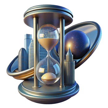stunning rustic Time, Cityscapes, and the Cosmos A 3D Render genuine png