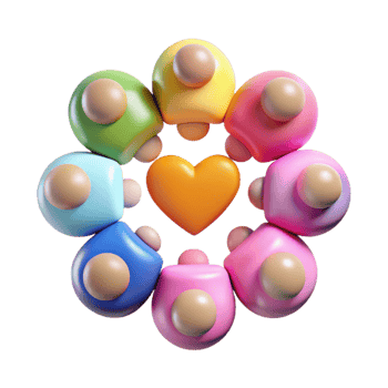 beautiful vintage Colorful Community Unity, Love, and Togetherness high resolution png