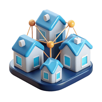 impressive traditional Smart Home Network Connected Neighborhood 4K png