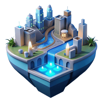 beautiful contemporary Smart City A Futuristic Urban Island original png