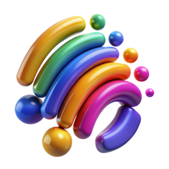 magnificent classic Rainbow Arcs and Spheres A Colorful 3D Render exclusive png