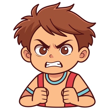 cartoon boy with angry expression boy vector