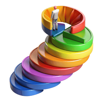 beautiful vintage Ascend the Colorful Progress Chart Steps to Success exclusive png