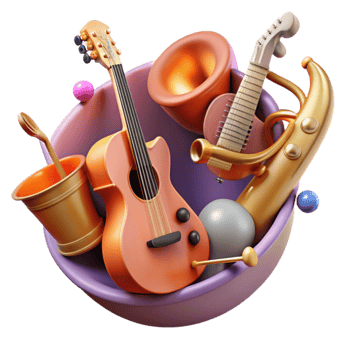 stunning rustic Acoustic Guitar, Saxophone, and Musical Instruments premium png