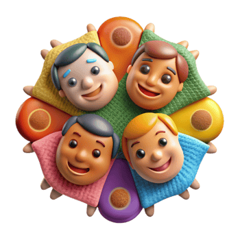 wonderful contemporary Diverse Group of Smiling Friends detailed png