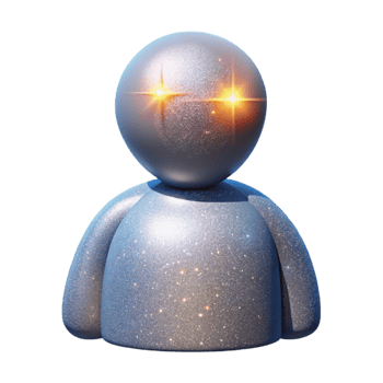impressive abstract Glittering AI Avatar 3D Render of a Sparkling Digital Persona high quality png